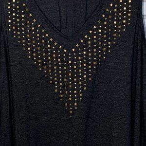 Faded Glory Dark Gray Rhinestone Tank
